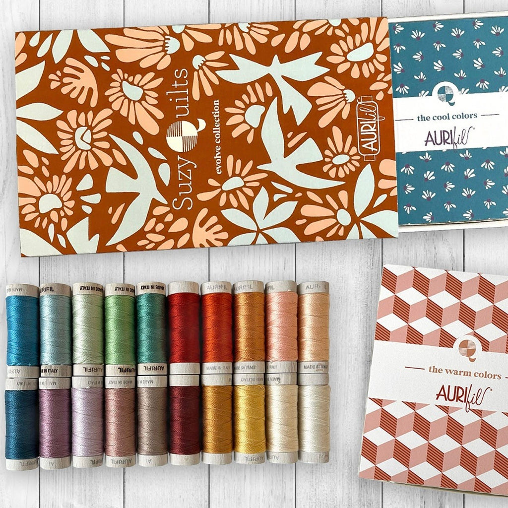 Evolve Collection | Suzy Quilts, Suzy Williams Designer Assortment | 8wt Cotton Thread | 20 Small Spools
