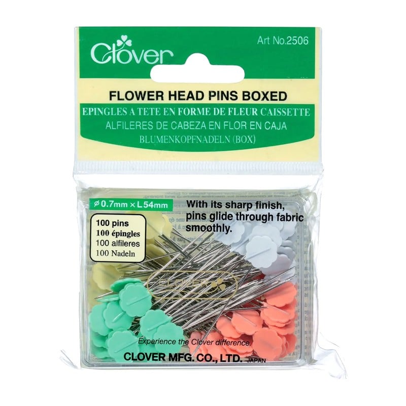 Flower Head Pins Boxed | Assorted Colours | 100 ct