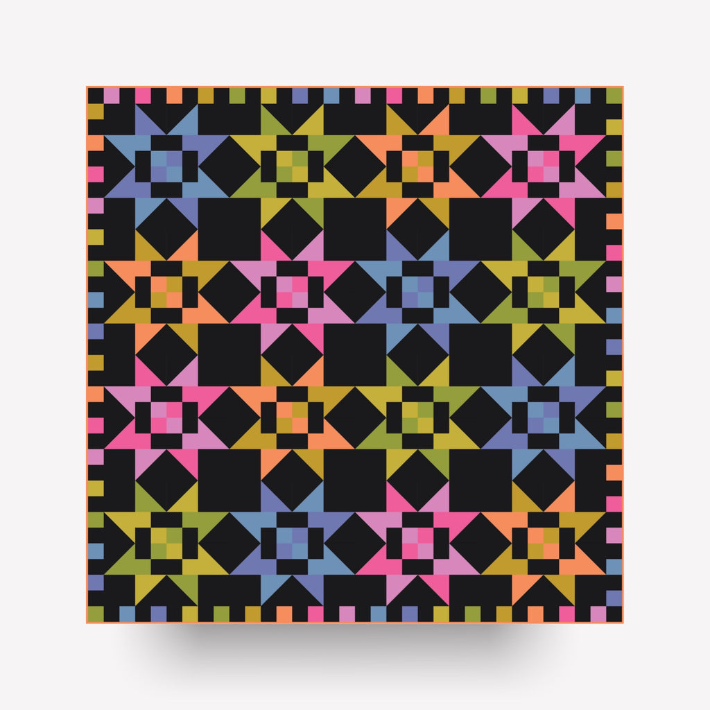 Fat Quarter Stars Quilt Kit * TOP * | Throw Size | Brights