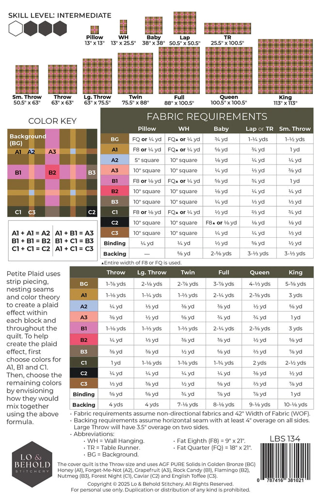 Petite Plaid Quilt Kit * TOP * | Throw Size | Harvest Glow